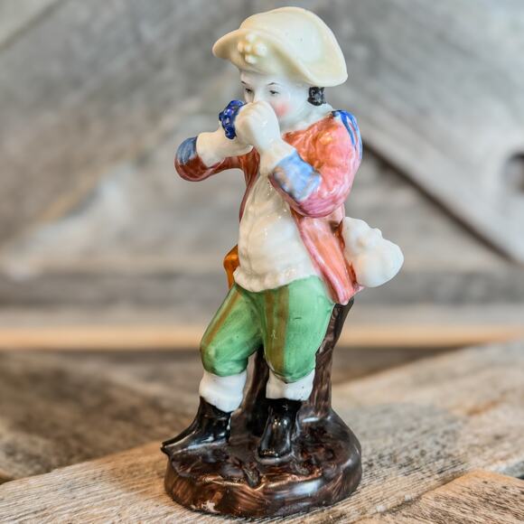 Antique German Porcelain Meissen Dresden Boy Porcelain Figurine, Numbered Piece - Picture 7 of 8